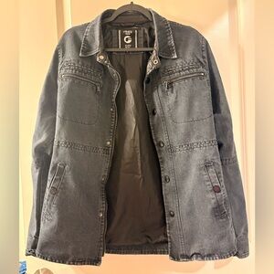 Fried Denim Women’s Black Denim Jacket Zipper & Button Accents, Lined, Size S